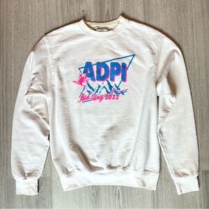 Alpha Delta Pi White Crewneck Sweater ADPI Graphic Sorority